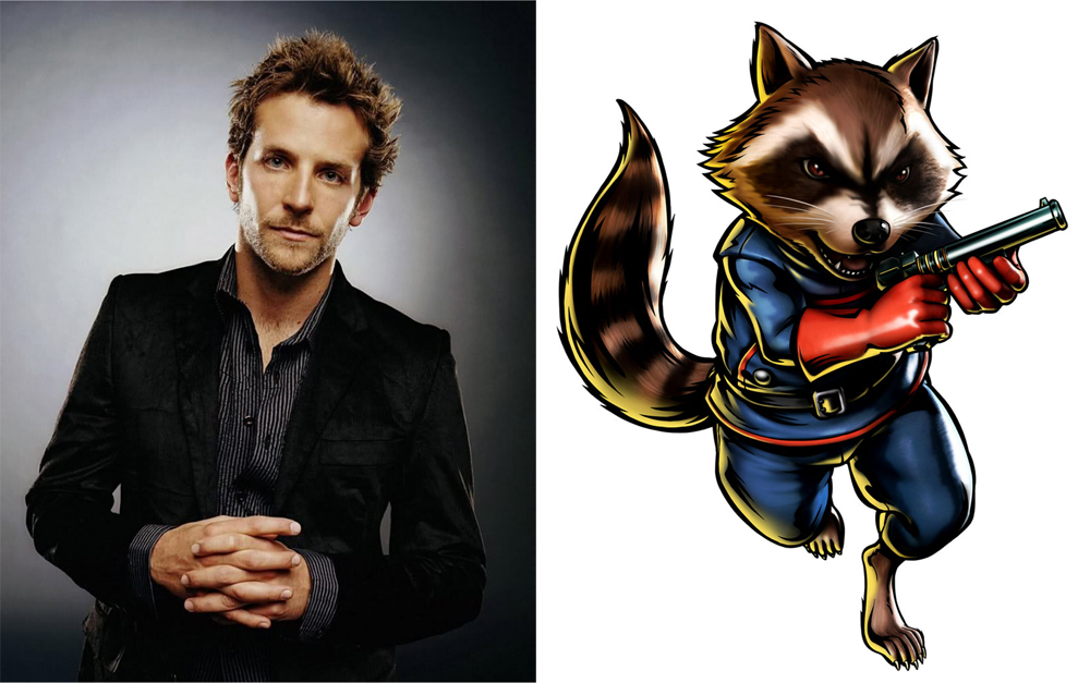 Bradley Cooper and Rocket Raccoon