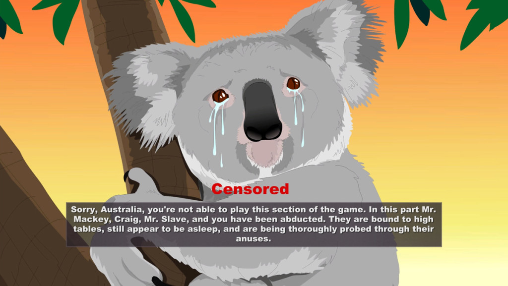South Park The Stick of Truth - Australian censored screen