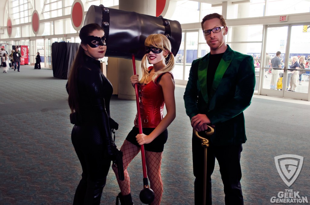 SDCC 2014 - Catwoman, Harley Quinn, and Riddler