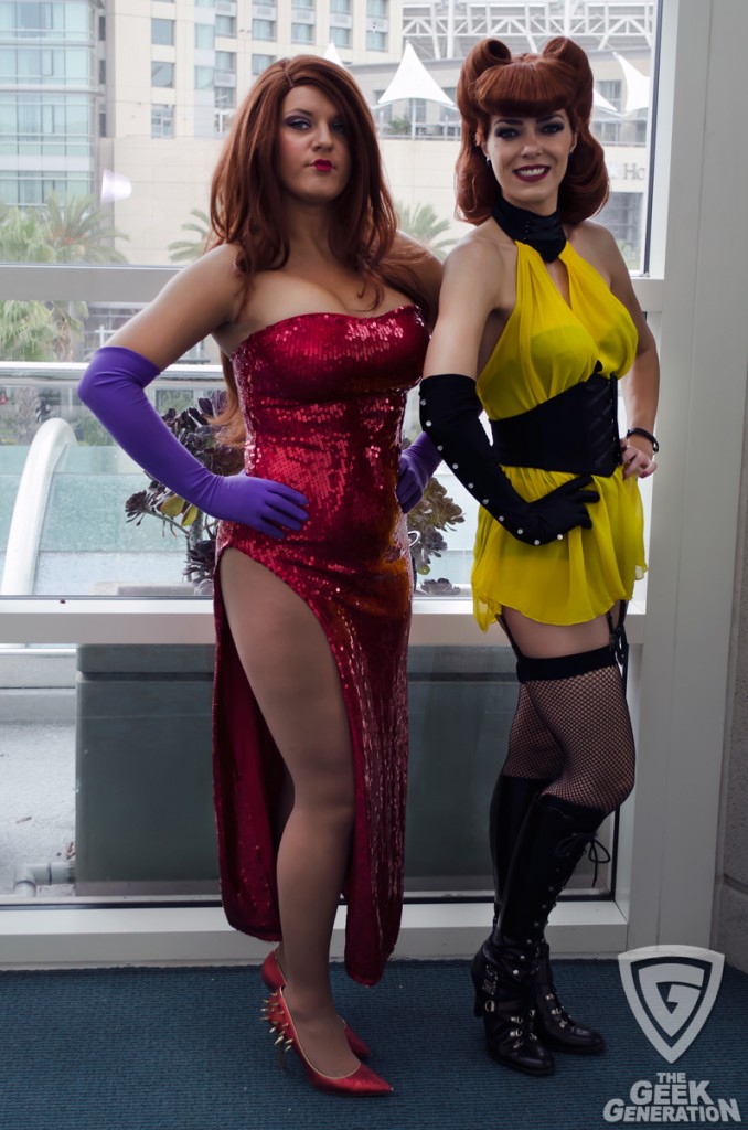 SDCC 2014 - Sally Jupiter and Jessica Rabbit - Adrianne Curry - full shot